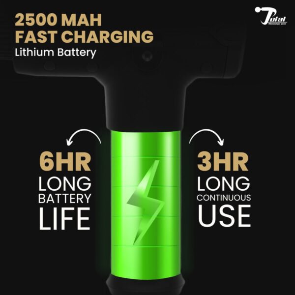 Up To 3 to 6 Hours Battery Life - Total Massage Gun